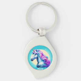Llavero La luz de la luna de unicornio del personalizable: