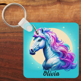 Llavero La luz de la luna de unicornio del personalizable: