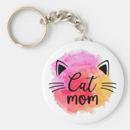 Llavero La madre del gato colorida cara del gato lindo