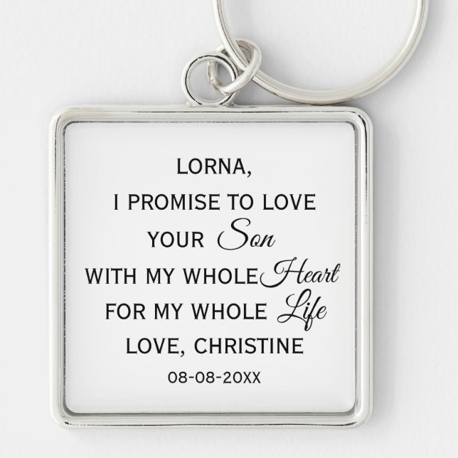 Llavero La madre personalizada del regalo de la novia (Frente)