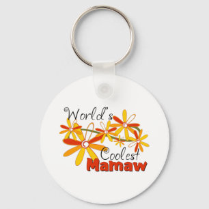 Llavero La Mamaw Más Genial del Mundo Floral