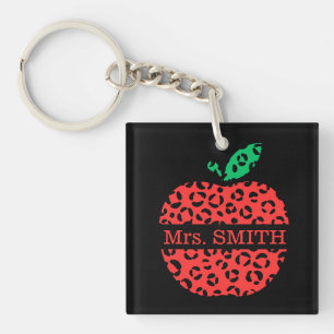 Llavero La Manzana Roja de un profesor de Leopard Print
