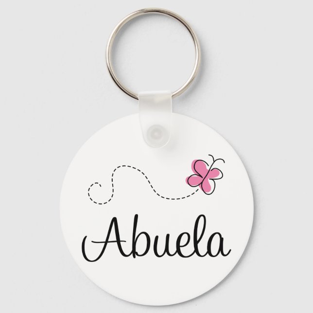 Llavero La mariposa rosa Abuela Gift Tee (Anverso)