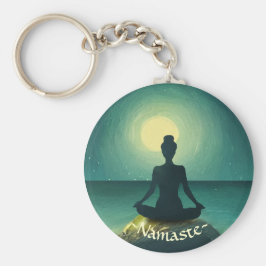 Llavero La meditación del yoga en la noche de las estrella