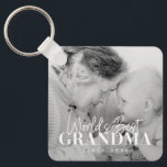 Llavero La mejor abuela del mundo desde la fotografía de M<br><div class="desc">Este diseño simple y moderno se compone de tipografía de la cadena y cursiva y añade una foto personalizado</div>