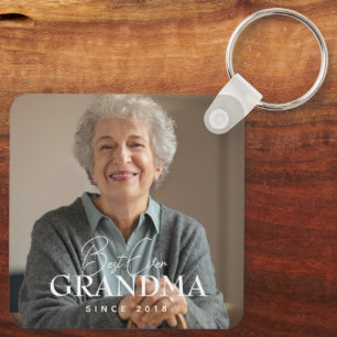 Llavero La Mejor Abuela Desde 20XX Foto Simple y Elegante