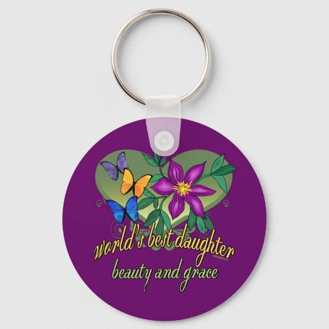 Llavero La mejor belleza y gracia de la hija del mundo (Anverso)