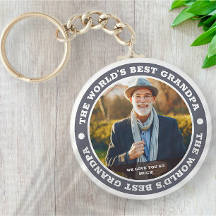 Llavero La mejor foto del Personalizado moderno del abuelo
