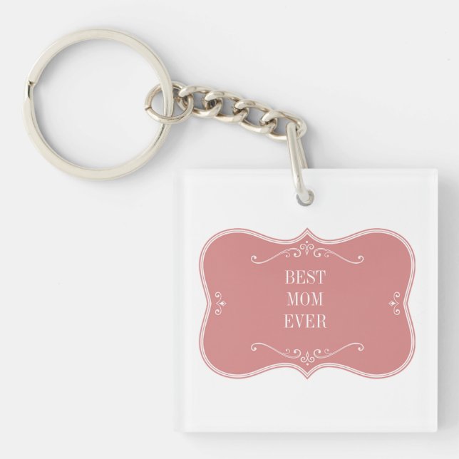 Llavero La mejor madre del mundo, cadena de llaves de marc (Frente)