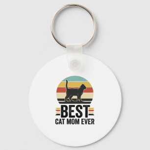Llavero La Mejor Mamá de Gatos Vintage Gato Negro Diseño R