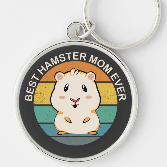 Llavero La mejor mamá de Hamster jamás Retro Vintage Hamst (Frente)