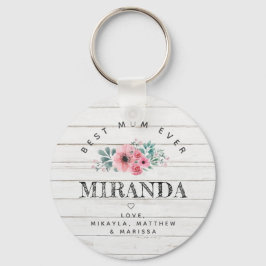 Llavero La mejor Mamá de la historia de la madera blanca y