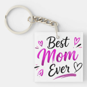 Llavero La mejor mamá del mundo corazón rosa