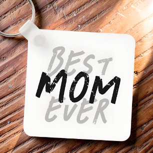Llavero La Mejor Mamá del Mundo Moderno Grunge Negro y Gri