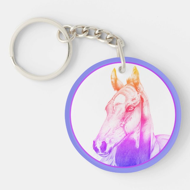 Llavero La mirada tranquila (arco iris) (Frente)