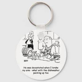 Llavero La mujer tiene el brazo roto, así que el hombre la