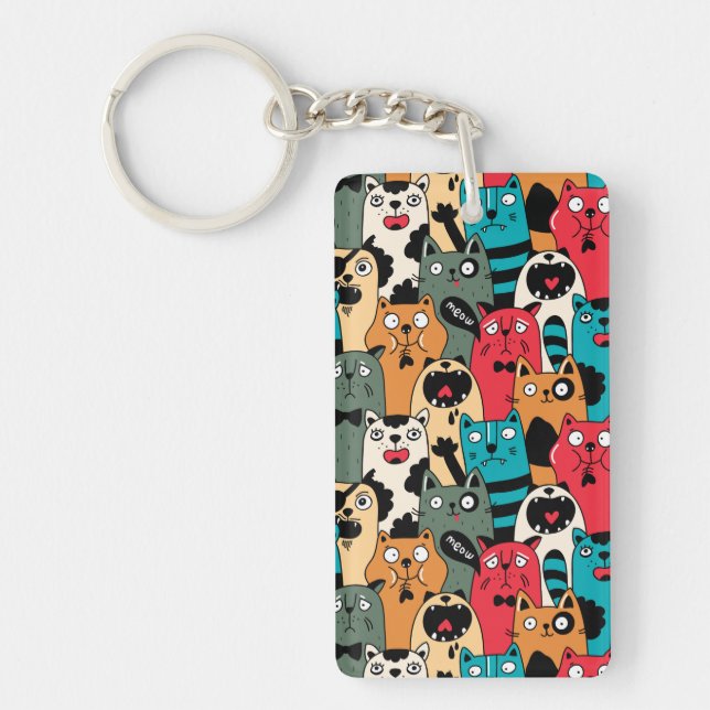 Llavero La multitud de gatos (Frente)