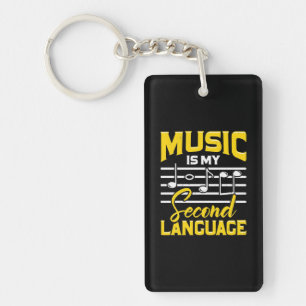 Llavero La música del profesor es mi segundo idioma