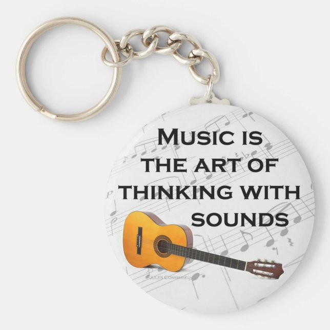 Llavero La música está pensando con el sonido Guitar (Frente)