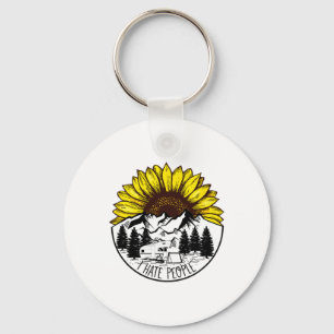Llavero La naturaleza del girasol acampando divertida al a