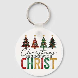 Llavero La Navidad Comienza Con Cristo Cuadros Rojos Y Ver