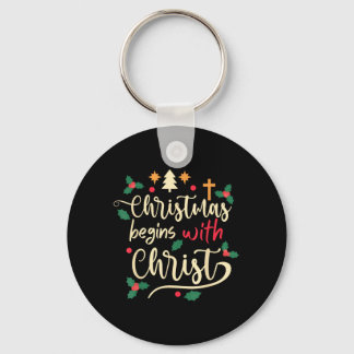 Llavero La Navidad comienza con Cristo Día de Navidad Cris