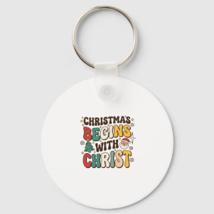 Llavero La Navidad Comienza Con Cristo Diseño De Árbol De