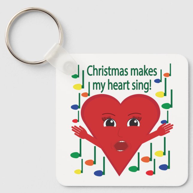 Llavero "La Navidad hace cantar a mi corazón" Corazón Cant (Anverso)