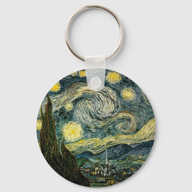 Llavero La noche estrellada de Vincent van Gogh (1889) (Anverso)