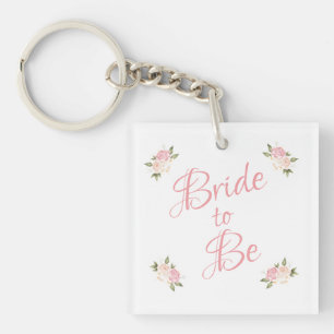 Llavero La novia será color de agua rosada con escritura f