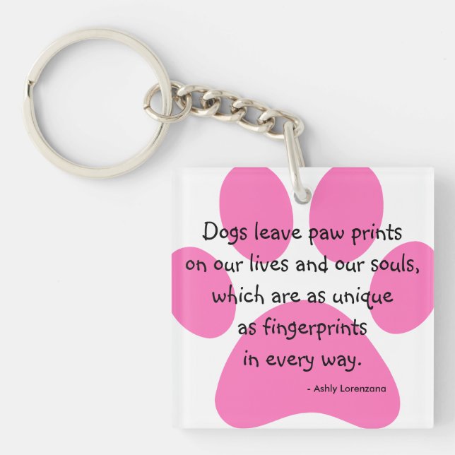 Llavero La pata personalizada de la licencia de los perros (Frente)