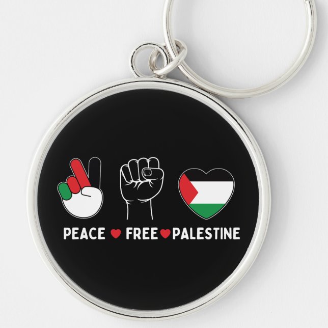 Llavero la paz ama palestina - libertad para los palestino (Frente)