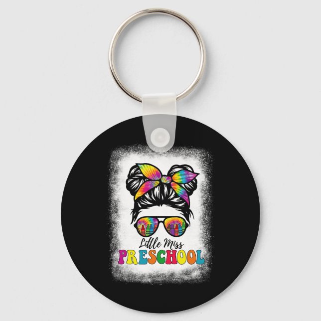 Llavero La pequeña Miss Prescología Tie Dye Messy Bun Chic (Anverso)