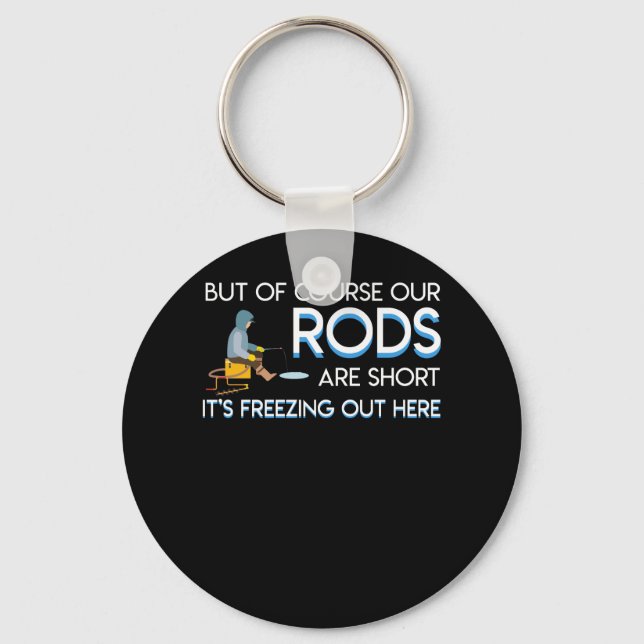 Llavero La Pesca De Hielo Corta Congelación Aquí (Anverso)