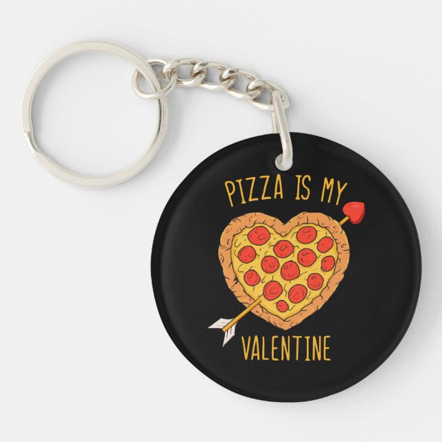 Llavero La Pizza Es Mi San Valentín (Frente)