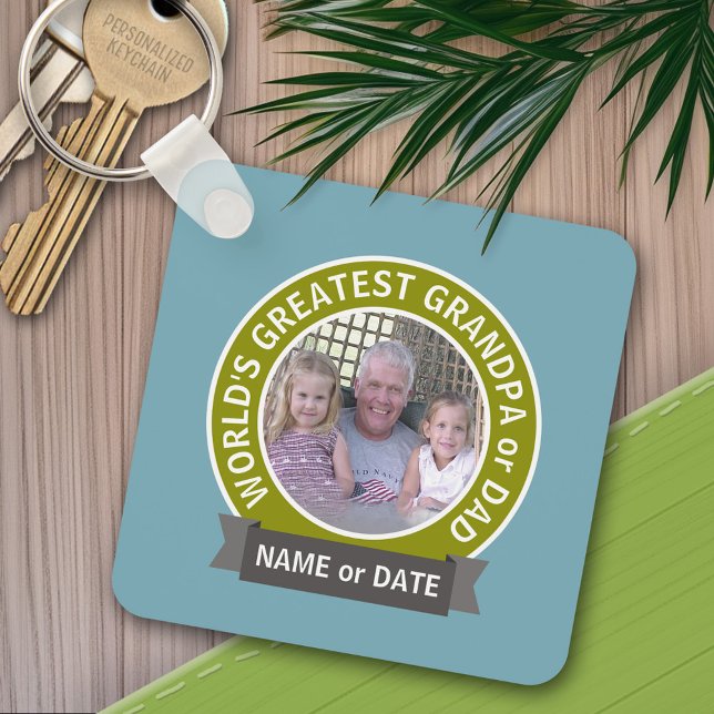 Llavero La plantilla de fotos del mayor Personalizado del  (Personalized keychain - add a photo and name)