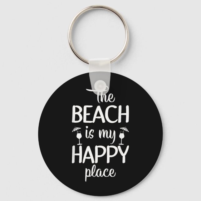 Llavero La playa es mi lugar feliz (Anverso)