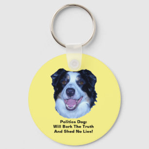 Llavero La política de la frontera de collie Bark la caden