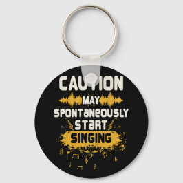 Llavero La precaución puede empezar a cantar música de man
