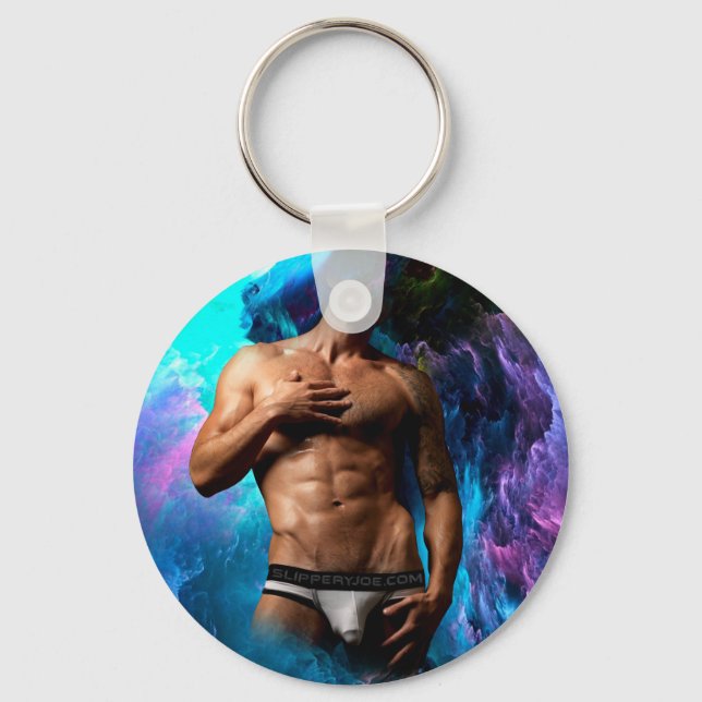 Llavero La protuberancia en ropa interior de hombre artíst (Anverso)