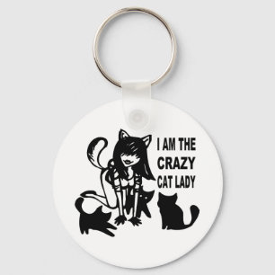 Llavero La señora loca KeyChain del gato