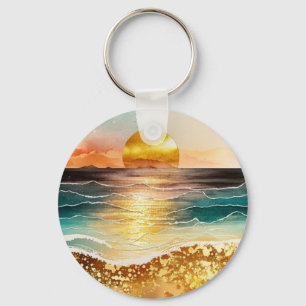Llavero La Serie de Playa de Acuarela Diseño 3