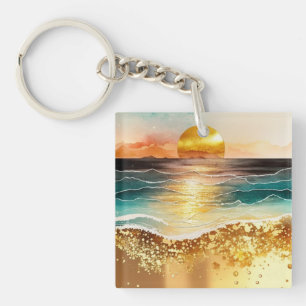 Llavero La Serie de Playa de Acuarela Diseño 3