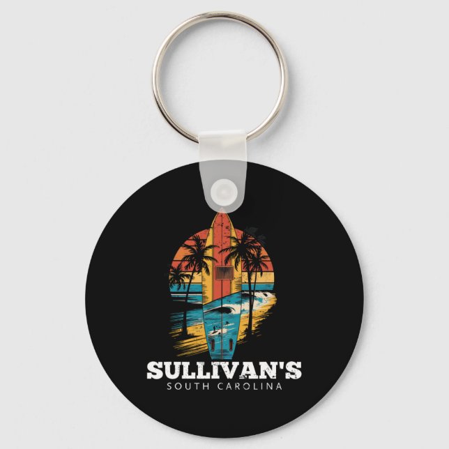 Llavero La tabla de surf retro de Sullivan's South Carolin (Anverso)