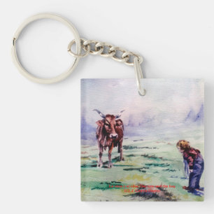 Llavero La vaca y el niño/The cow and the boy