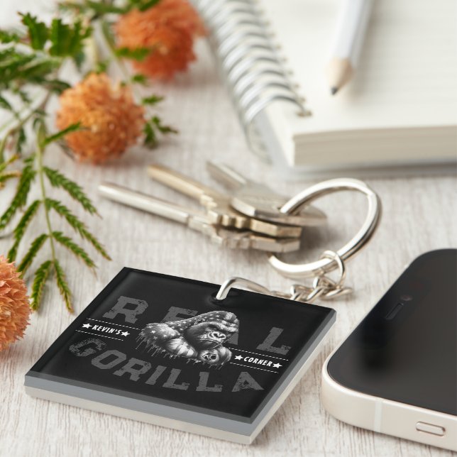 Llavero La verdadera GORILLA de Kevin Paint US Flag (Frente Derecha)