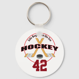 Llavero La vida comienza el hockey y el número