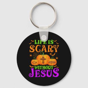 Llavero La Vida Da Miedo Sin Jesús Halloween Cristiano