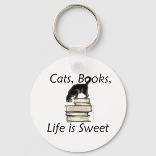 Llavero La vida de los libros de los gatos es dulce