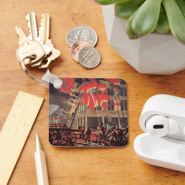 Llavero La vida de un bombero, un veterano bombero (Escritorio )